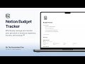 Notion Budget Tracker | Personal Finance Tracker in Notion