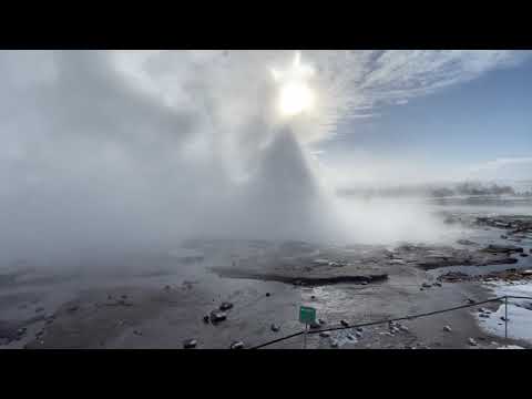 Strokkur geysir exploding in Iceland | March 2022