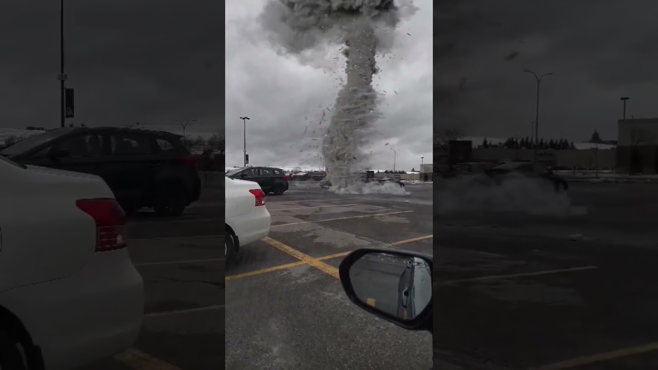 Small Tornado On Parking Lot! 😲🫢