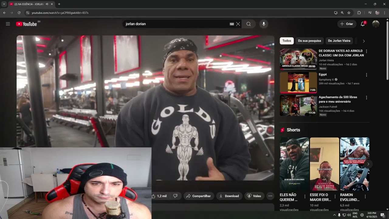 REACT JORLAN (TREINO DORIAN YATES) - mais cagadas, como sempre