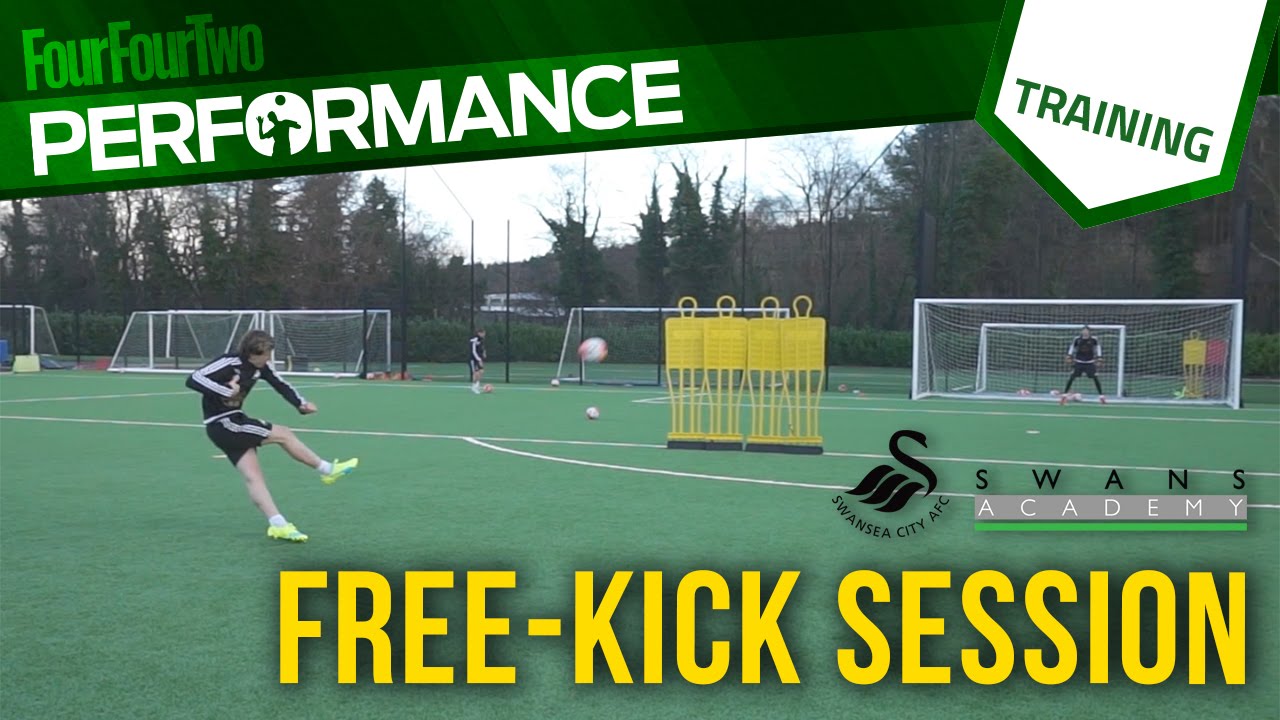 Swansea City academy free-kick training session - YouTube