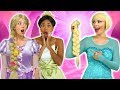 ELSA’S HAIR CUT. WILL SHE LOSE FREEZING POWERS? (With Rapunzel, Tiana, Belle and Kim Possible)