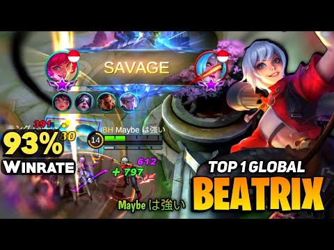 PERFECT SAVAGE! Beatrix Offlane Gameplay [ Top 1 Global Beatrix Best Build 2021] By Maybe は強い - MLBB