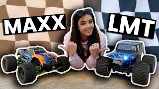 The BEST 1/10 Scale Monster Trucks! Traxxas MAXX VS Losi LMT Son Uva Digger (RC Drag Race)