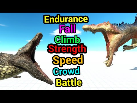 Battle ability Spinosaurus vs Purussaurus animal revolt battle simulator