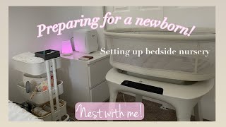 set-up newborn bedside nursery with me, diaper cart, bassinet │ nest with me