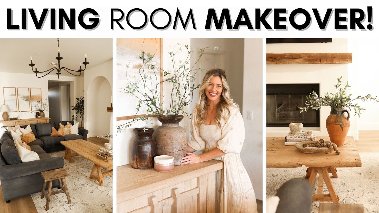 LIVING ROOM MAKEOVER || HOME DECORATING TIPS & IDEAS || RUSTIC MODERN LIVING ROOM DECOR & DIY IDEAS