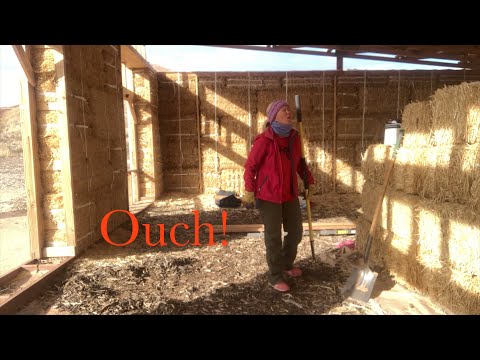 Preparing Floor in Straw Bale House