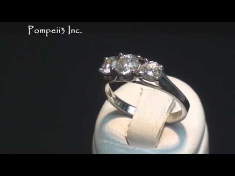 Pompeii3 2.00Ct 3 stone Diamond Engagement Ring 14K White Gold