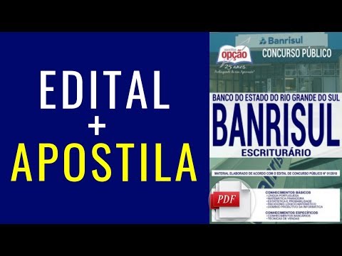 Baixar Apostila Banrisul 2019 + Edital em PDF