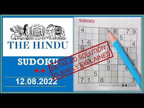 How to Solve 2 Star Hindu  Sudoku Aug 12 2022 -  Step By Step Solution