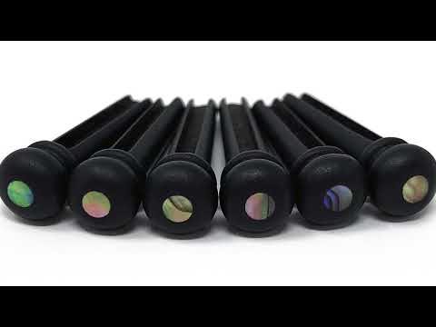 Crosby Slotted Pure Ebony Bridge Pins for 6 & 12 String Acoustic Guitar image 10