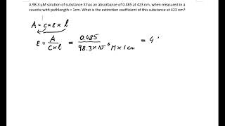 Find the extinction coefficient of a substance