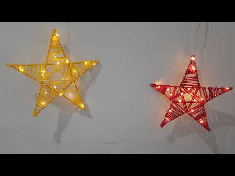 Como Fazer uma Estrela. Reciclagem de Natal (estrela) com palitos de churrasco⭐🎅