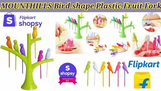 MOUNTHILLS Bird shape Plastic Fruit Fork Unboxing video / review about bird shape Fruit fork/ Shopsy
