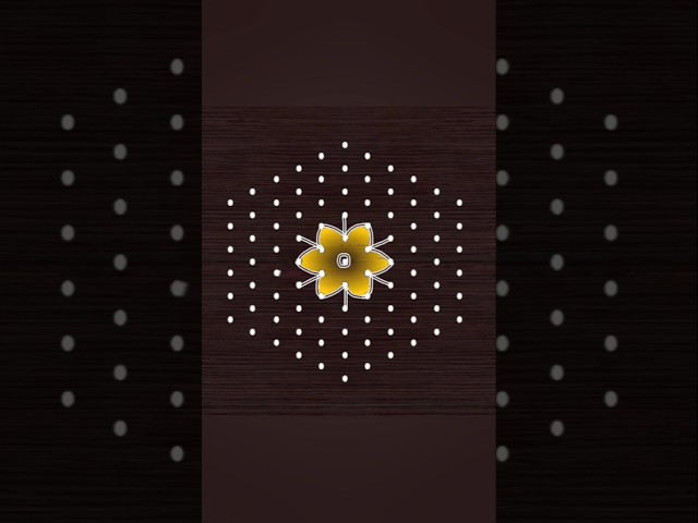 Big dotted rangoli design by rangoli latest designs - video 2