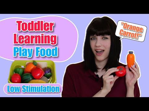 Toddler Preschool Learning | Low Stim | Learn Food, Matching, Colors, Words, Counting, Math & More!