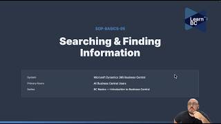 Searching & Finding Information in Microsoft Dynamics 365 Business Cen