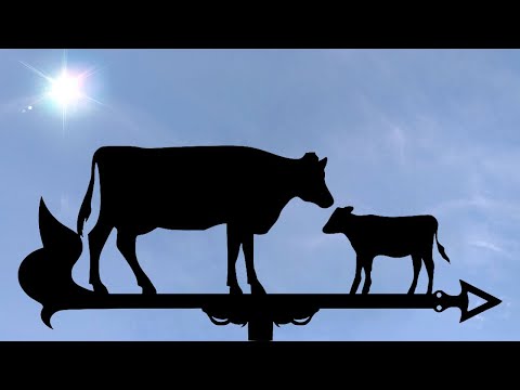 Флюгер Корова, флюгер на крышу с металла 2 мм. - фото 1 - id-p1466724682