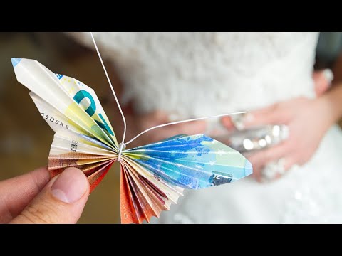 Super einfach einen Schmetterling aus Geldscheinen als Geldgeschenk falten