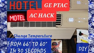 Change the AC setting from 66° to 60° in less then 30 seconds ( GE PTAC DIY HOTEL HACK )