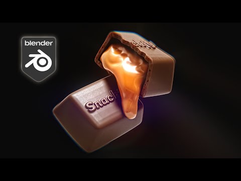 BLENDER 3D: MAKING a 3D CARAMEL CHOCOLATE (FULL PROCESS)