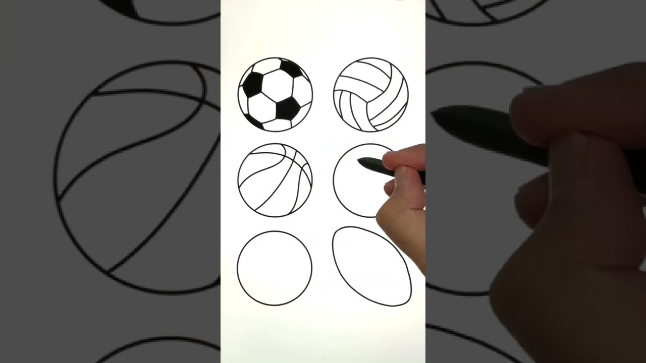 #howto #drawing #sports #ball 🎨⚽️🏀 #art #viral #shorts