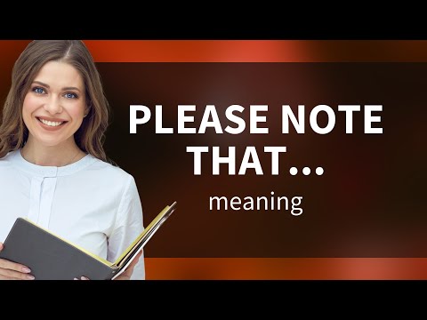 Synonym For Please Note