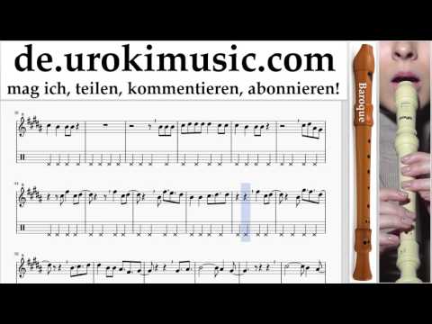 Blockflöte Lernen B. David Guetta, Justin Bieber - 2U Tabulatur Teil#2 um-i995