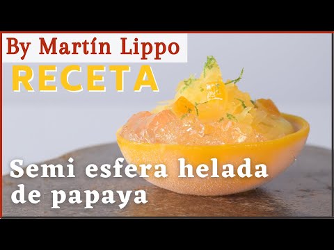 Semi-esfera helada de papaya hecha en Vakuum