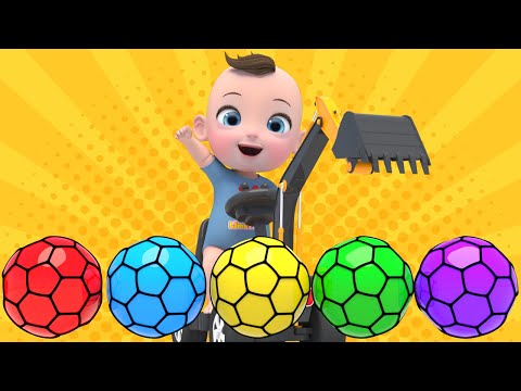 Color Squishy Ball | Wheels On The Bus Nursery Rhymes  Baby Playground Song | Baby & Kids Songs