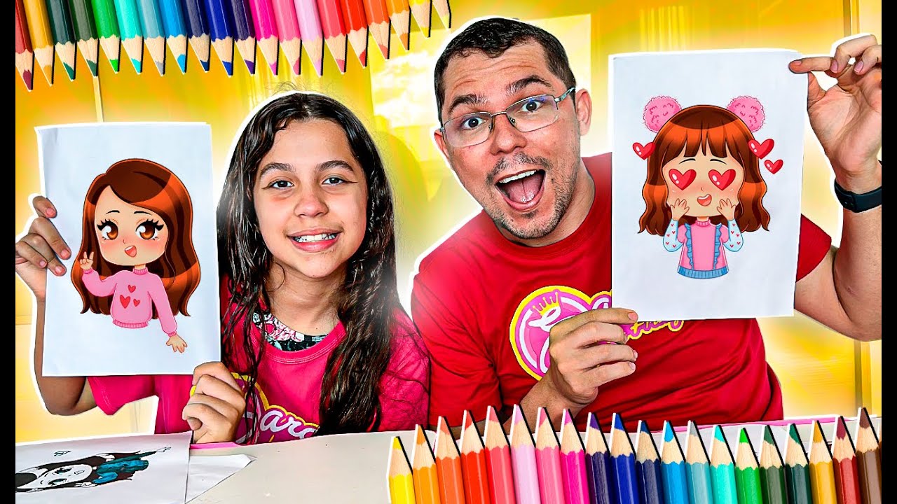 COLORINDO COM 3 CORES O DESENHO DE SARAH DE ARAÚJO E ELOAH !