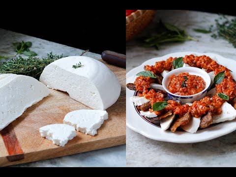 Homemade Queso Fresco Platter with Romesco Sauce #appetizer