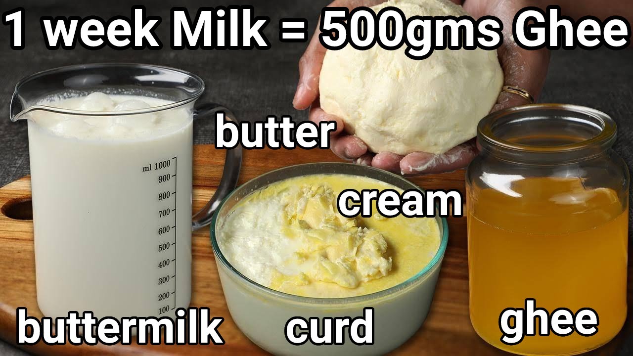How much butter is needed for 1 kg ghee?