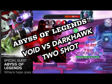 Void vs DarkHawk Abyss of Legends Two Shot! Marvel Contest Of Champions!