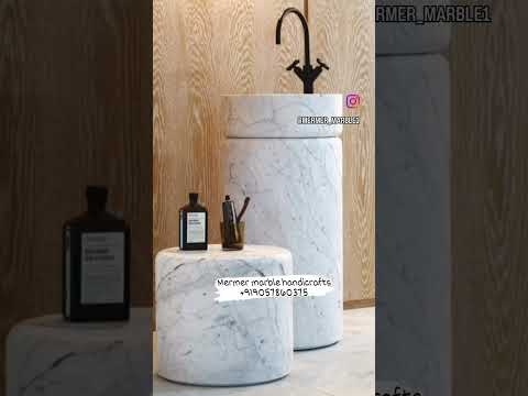 White Marble Pedestal Wash Basin