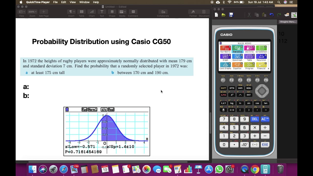 How to do probability distribution calculation in Casio CG50 [IB, SAT, AP, ACT - 2020]