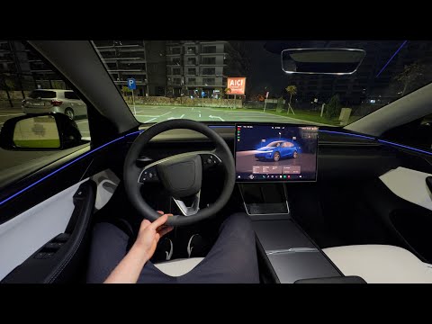New Tesla Model Y Performance 2026 Night Test Drive