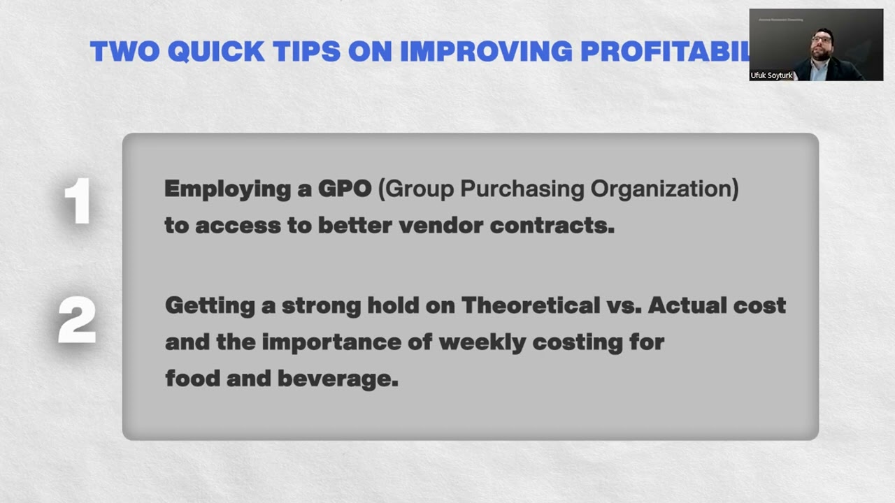 Quick Tips On Improving Profitability | Accross Restaurant Consulting Webinar | EPISODE 1 PT 8