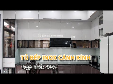 Ảnh đại diện công trình tủ bếp inox cánh kính nhà anh Long tại Long Biên Hà Nội