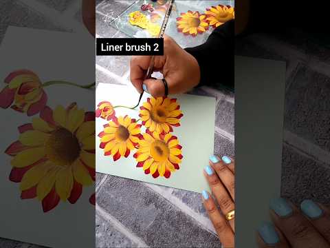 ✨️🔴 AMAZING Flower Painting Using round brush technique #shorts #art #shortsfeed