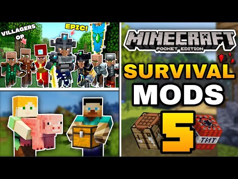Top 5 Survival mods for minecraft pocket edition | Best Minecraft mods 1.19 + | Criptbow Gaming