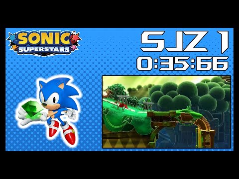 Sonic Superstars - Speed Jungle Act 1 Speedrun - 0:35.66