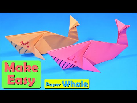Make A Easy Origami Whale Ocean With Paper | Paper Whale Instructions | Colorful Brains