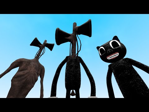 CARTOON CAT BUT WITH A SIREN HEAD!! Garry's Mod [Cartoon Cat Siren Head Trevor Henderson]