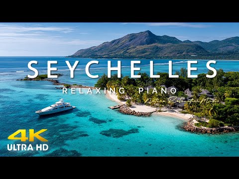 FLYING OVER  SEYCHELLES (4K UHD) - Amazing Beautiful Nature Scenery & Relaxing Music