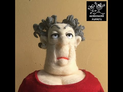 0044 Auntie Stop Motion Puppet - Articulated Eyebrows - MOREZMORE