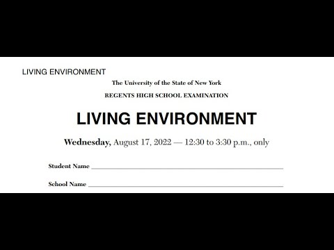 August 2022 Living Environment Regents Review (#1-30) PART A-1