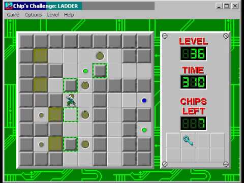 Chip's Challenge 1 Level 36 (Ladder) - 232 seconds