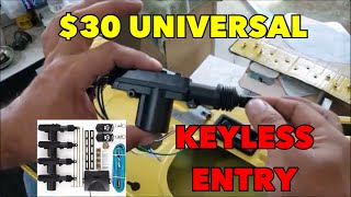 how to install KEYLESS power DOOR LOCKS on ANY VEHICLE for $30